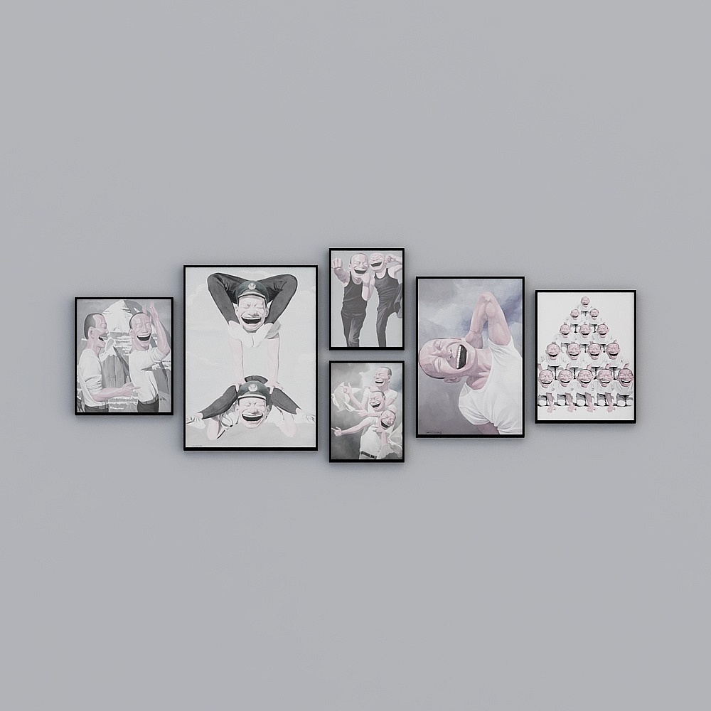 Big mouth laughing abstract figures decorative painting portfoli