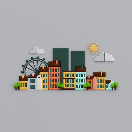 Whimsical Modern City 3D model
