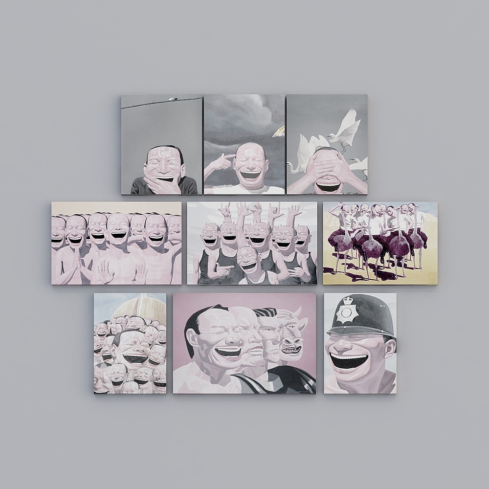 Big mouth laughing abstract figures decorative painting portfoli