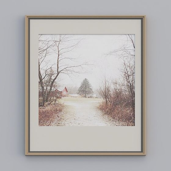 Snowy Cabin 3D model for Winter Scenes