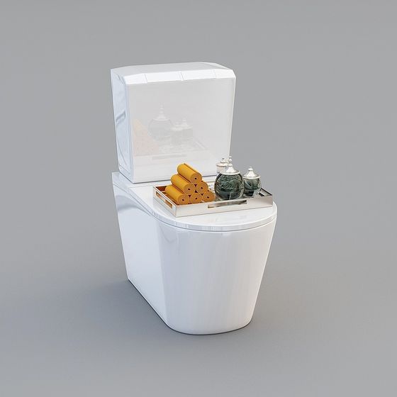 Smart Toilet 3D Model - Modern Minimalist Design
