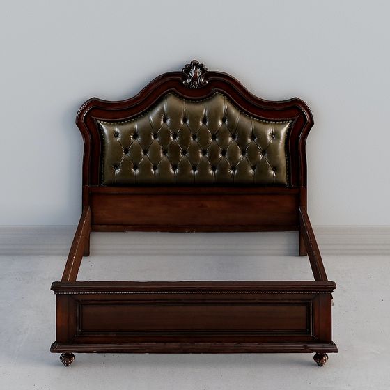 Elegant Low-Poly Bed 3D model for Dreamy Interiors