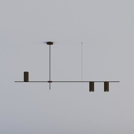 Linear Elegance Low-Poly Pendant Light 3D model