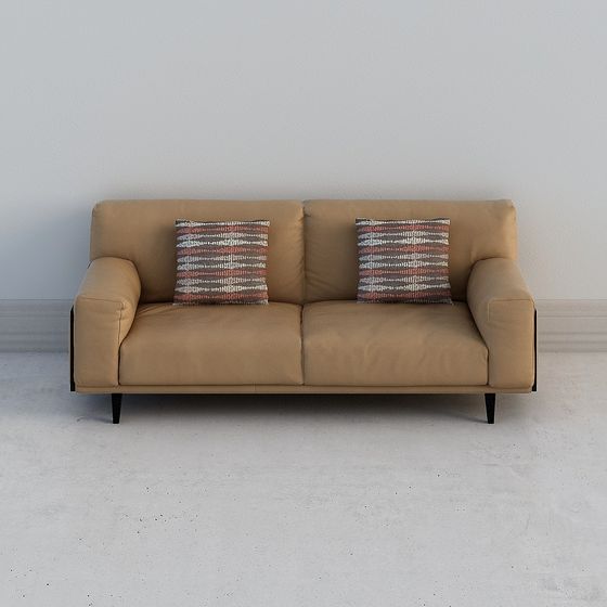 Stylish Low-Polygon Sofa 3D model