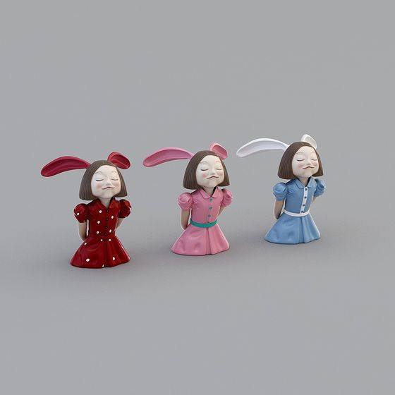 Charming Rabbit Girl 3D Model Series