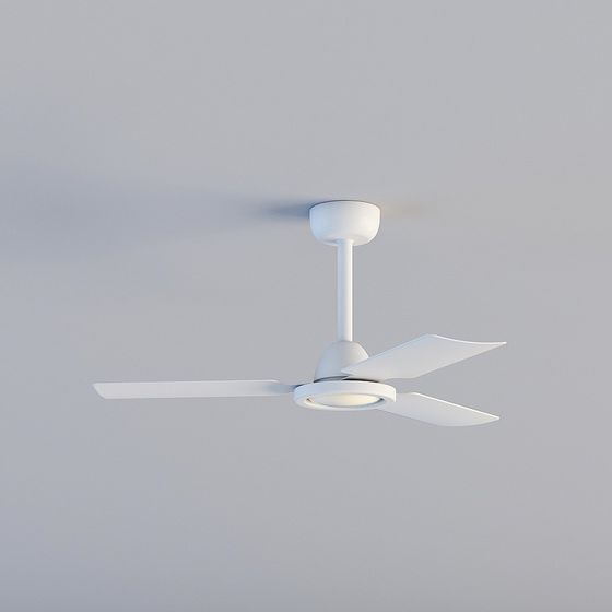 Stylish Minimalist Ceiling Fan 3D model for Modern Spaces