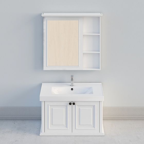 Modern Minimalist Bathroom Vanity 3D model