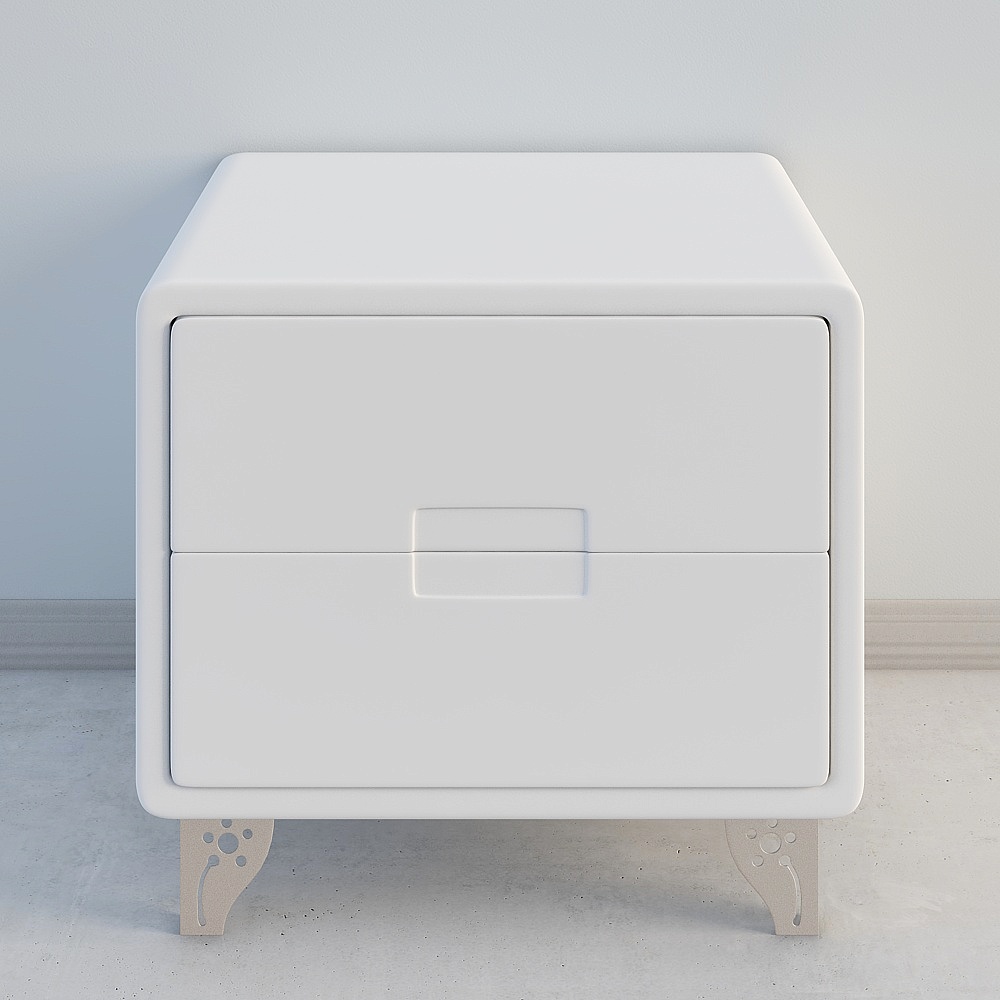 9' white paint small bedside table (cannot be customized)