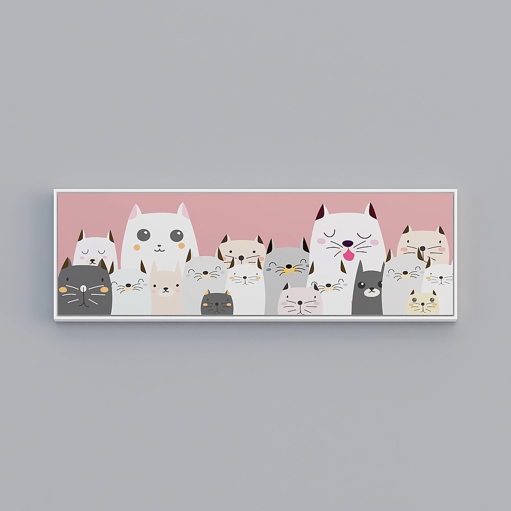 Charming Low-Poly Cat Family 3D Model