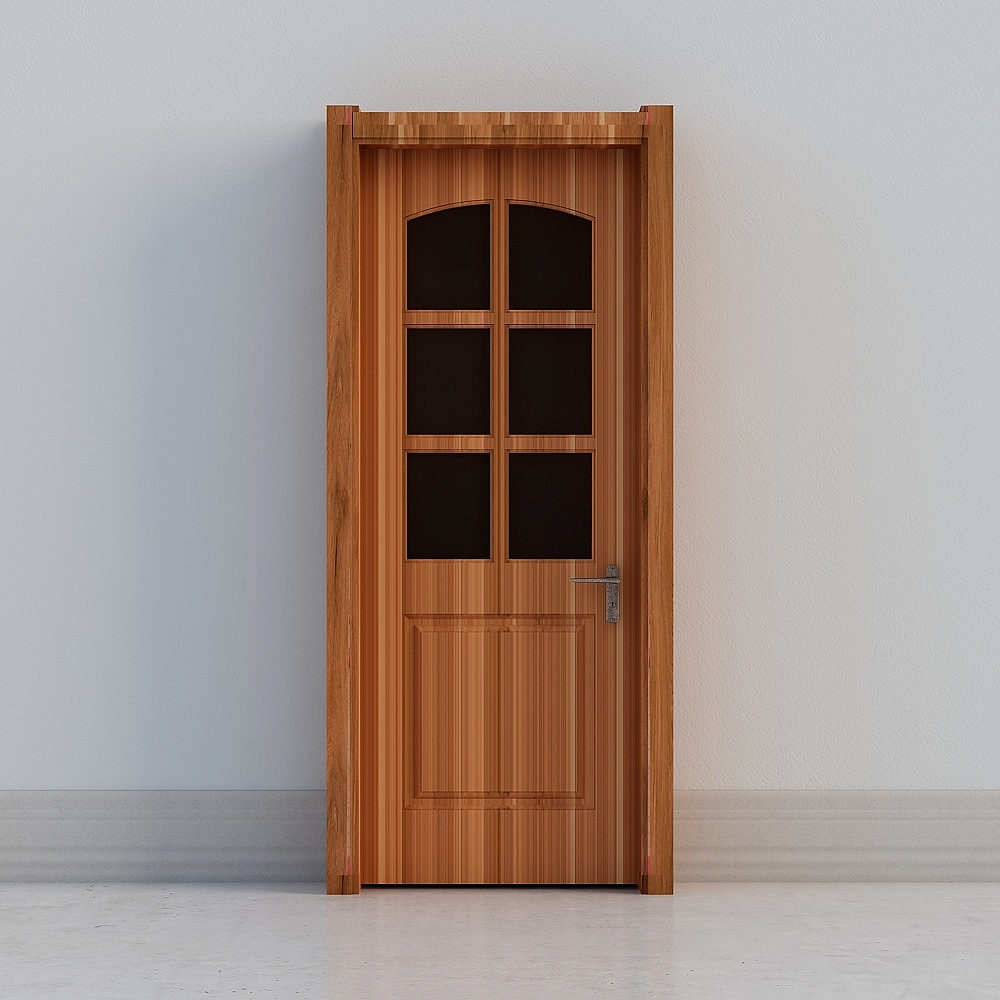 classic wooden windowed door