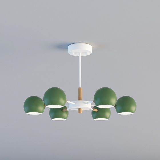 Green Sphere Chandelier 3D model