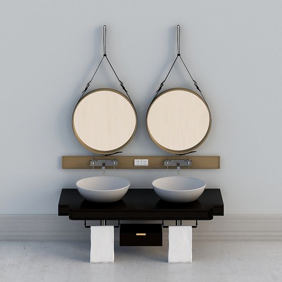 Modern Double Vanity Sink 3D model