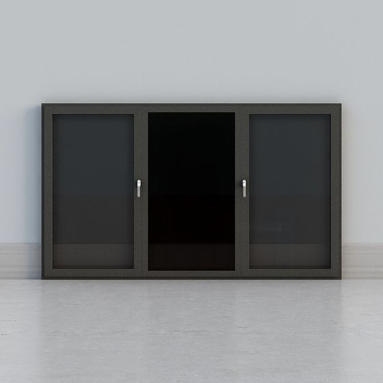 Futuristic Low-Polygon Glass Window 3D model