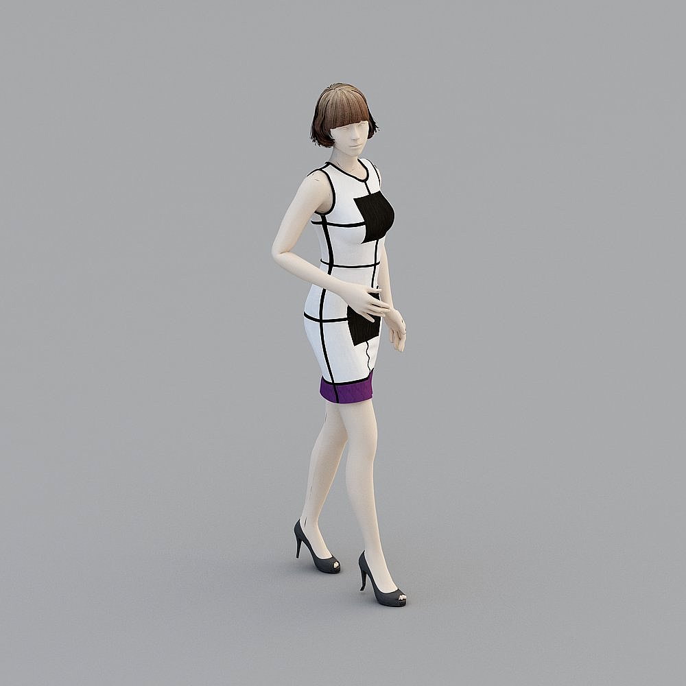 City Night 3D Model - Futuristic Low Poly Design