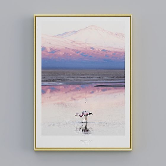 Tranquil Flamingo by the Lake 3D model