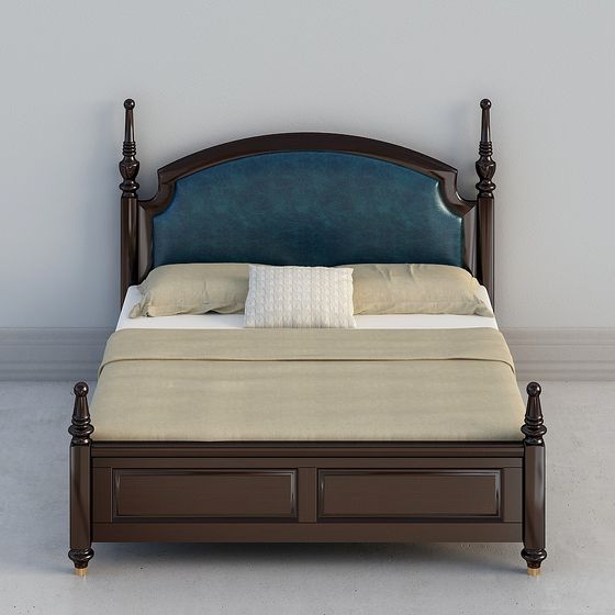 Vintage Bed 3D model with Modern Touch