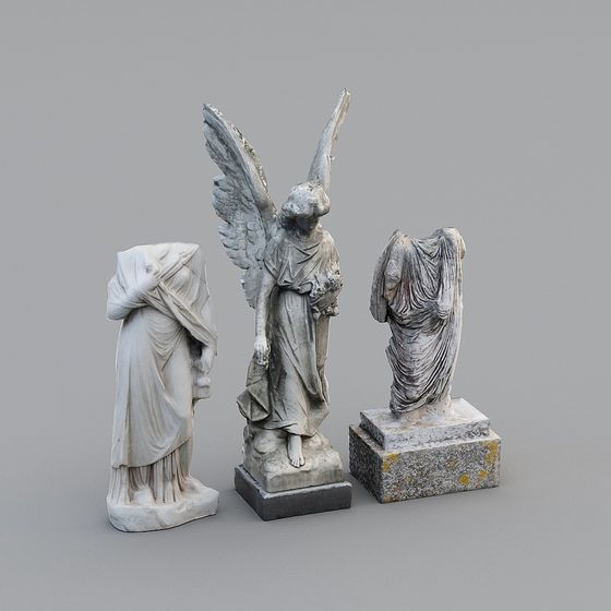 Mourners Series 3D Model - Greek Style Statues