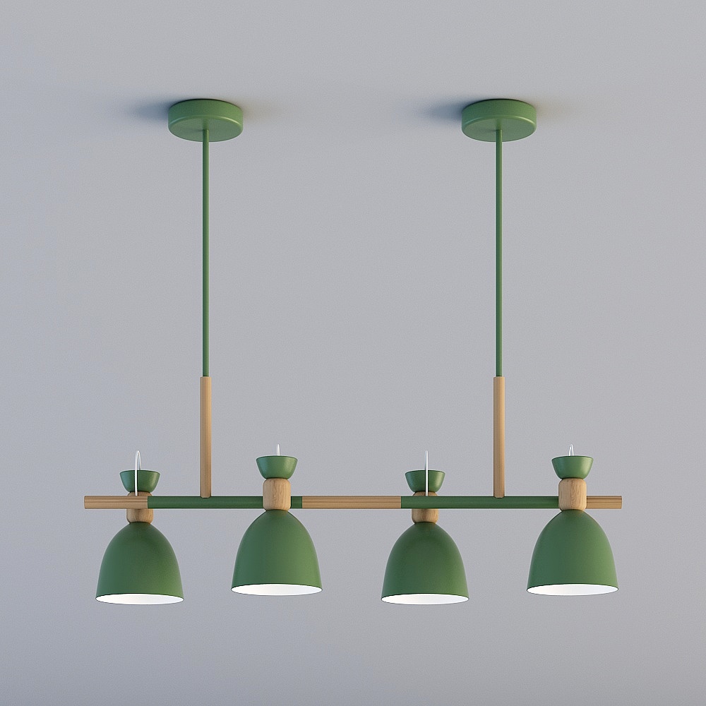 3D Lights All TY Nordic Modern Minimalist Restaurant Iron Macaron Chandelier 88057-4 Green