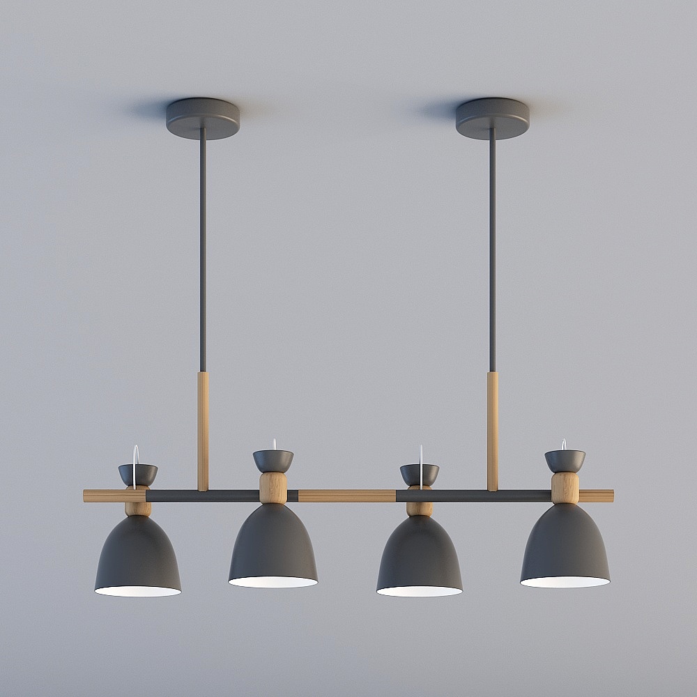 3D Lights All TY Nordic Modern Minimalist Restaurant Iron Macaron Chandelier 88057-4 Grey