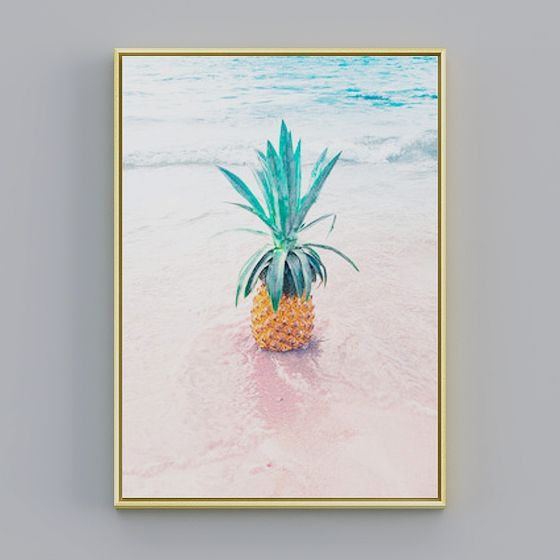 Beach Pineapple 3D model for Tropical Designs