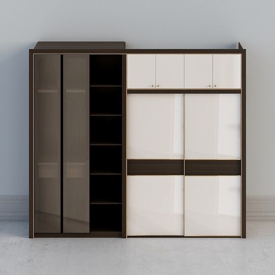 Stylish Low-Poly Wardrobe 3D model