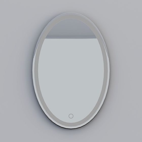 Elegant Oval Mirror 3D model for Modern Interiors