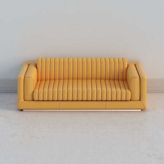 Striped Yellow Sofa 3D model