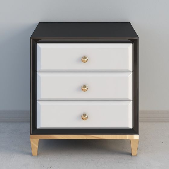 Elegant Modern Bedside Table 3D model
