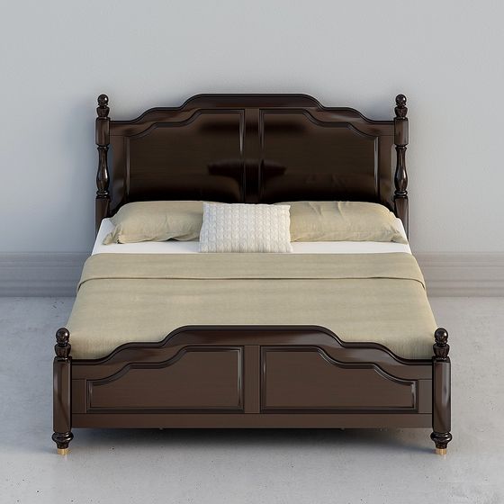 Stylish Vintage Bed 3D model for Creative Projects