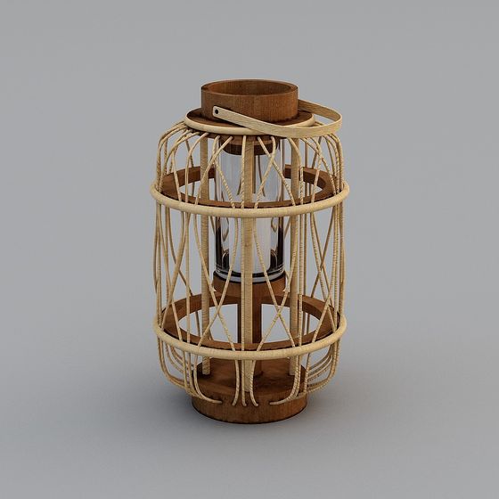 Rustic Light Low-Poly Lantern 3D model