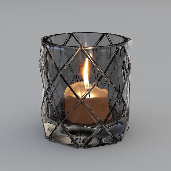 Stylish Low-Polygon Candelabra 3D model for Unique Spaces
