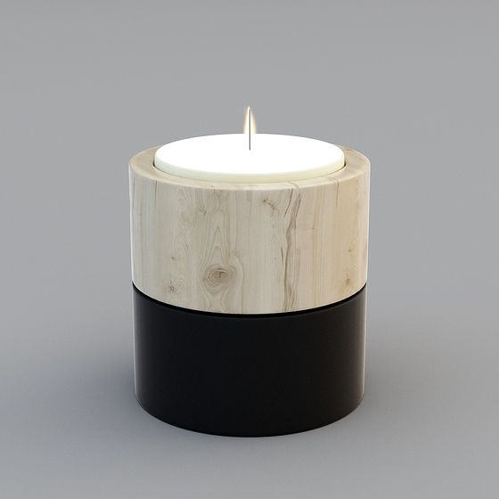 Artistic Low-Poly Candle Holder 3D model