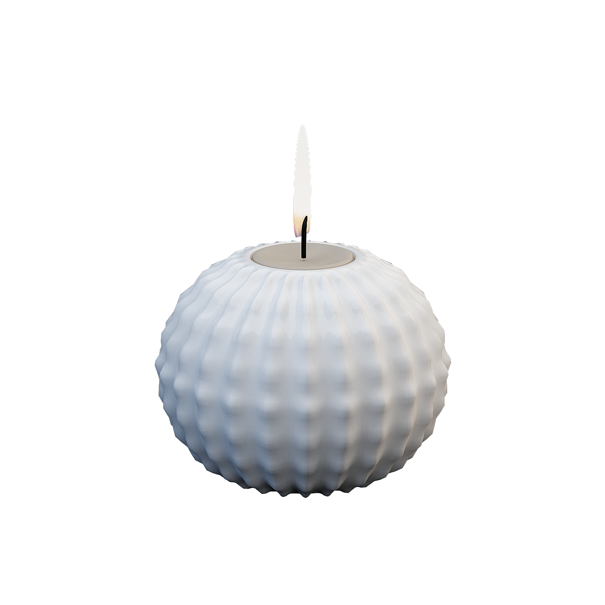 Stylish Low-Poly Candle 3D Model – White Textured Candle