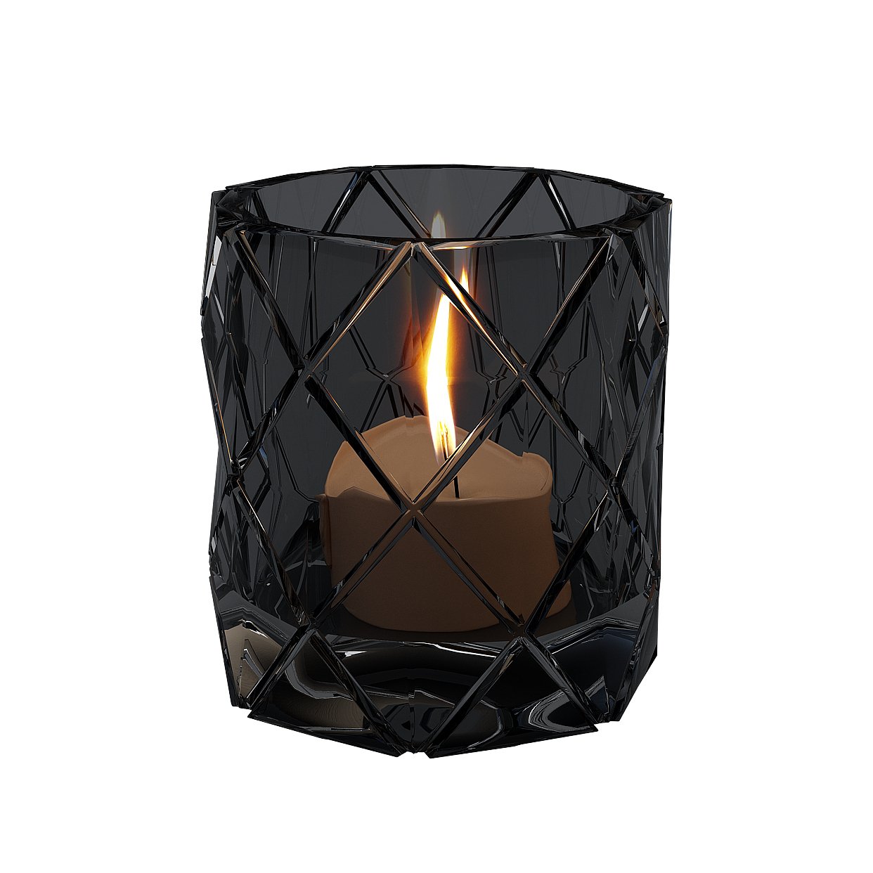 Elegant Low-Polygon Candelabra 3D Model – Glass Design