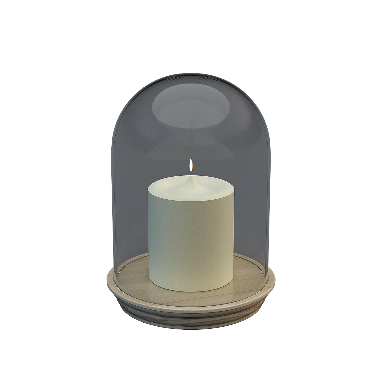 Elegant Minimalist Candle Holder 3D Model – Low Poly Decor