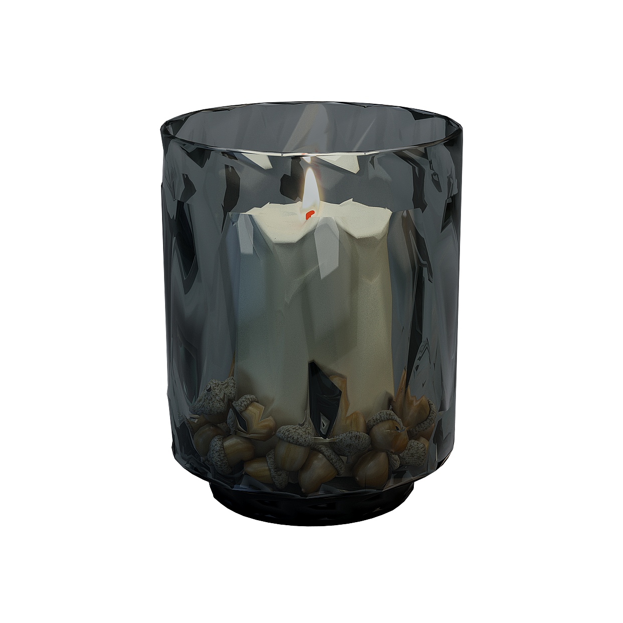 Farmhouse Table Decor 3D Model – Beige Wood & Black Metal