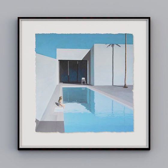 Modern Poolside Retreat 3D model for Creative Projects