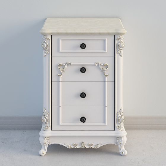 Elegant Low-Poly Nightstand 3D model