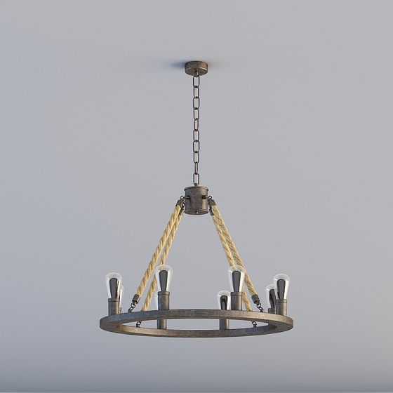 Vintage Industrial Pendant Light 3D model for Modern Spaces