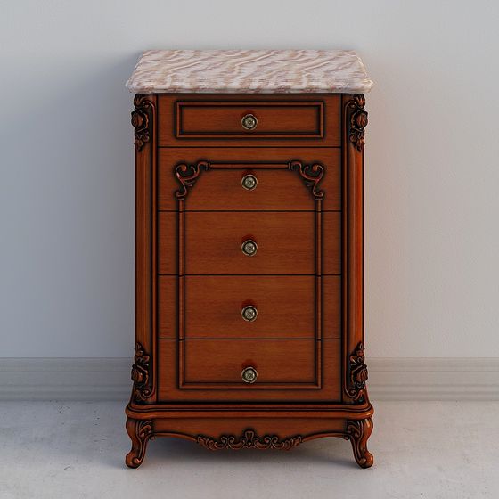 Elegant Vintage-Modern Nightstand 3D model