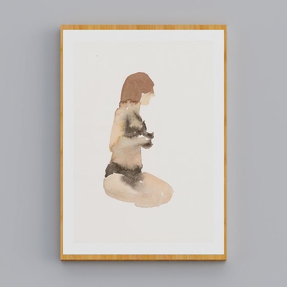 Abstract Watercolor Character 3D Model