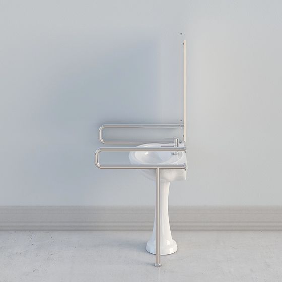 Elegant Bathroom Handrail 3D model