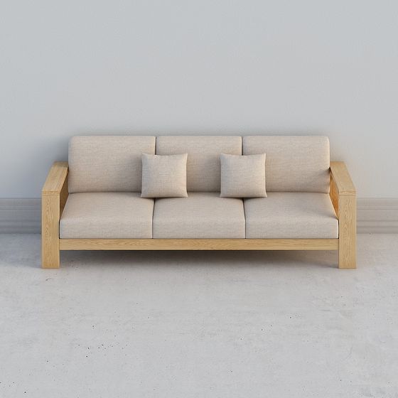 Elegant Low Polygon Sofa 3D model for Creative Spaces