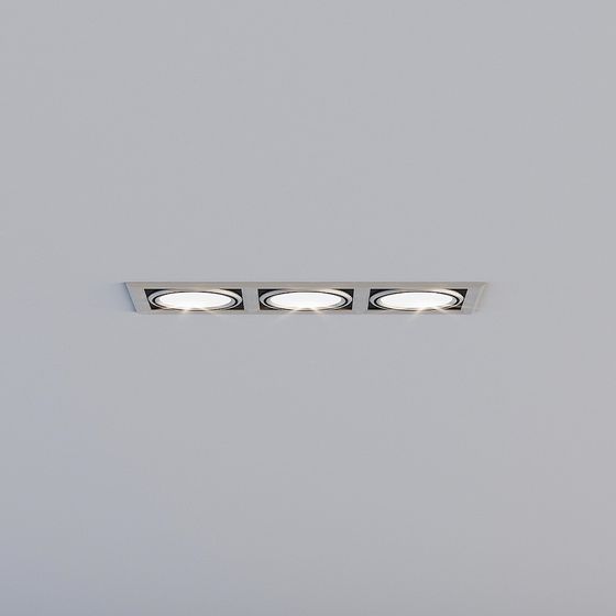 Minimalist Three-Light Recessed LED Fixture 3D model