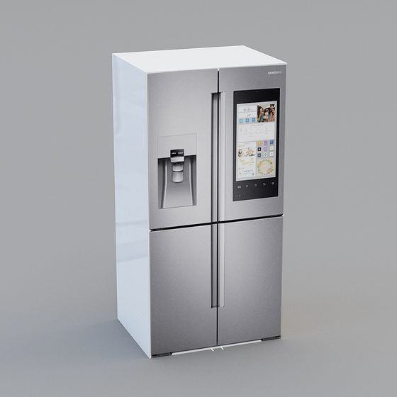 Sleek Smart Refrigerator 3D model for Modern Homes