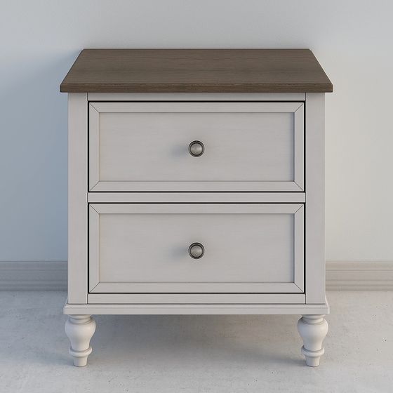 Elegant Gray Nightstand 3D model for Modern Interiors