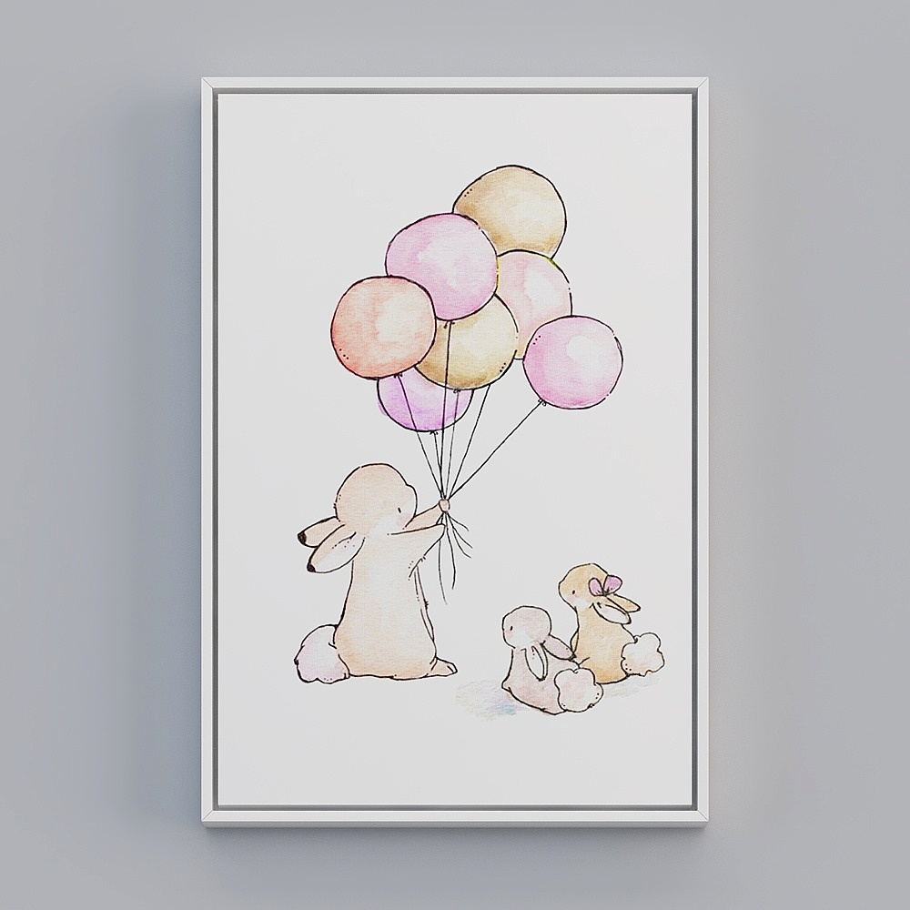 아이 방 만화 토끼 장식