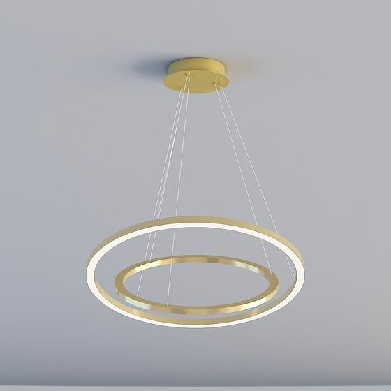 Xio: Lampadari di lusso leggeri (doppio cerchio 80-40cm) (LED temperatura monocromatica-89W)