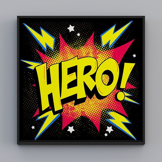 Hero Burst 3D Model - Vibrant Superhero Art
