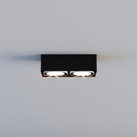 Stylish Double-Head Embedded Wall Light 3D model